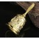 Metal bell with engraving, 11.3 x 5.4 cm, gold