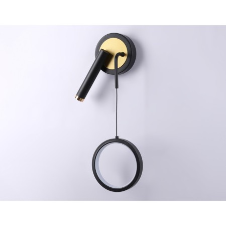 LED LED wall -mounted Ambrella Light, Linetech, FL51652, LED, 10 W, 750LUM, 4200K, Black Color, Gold-3