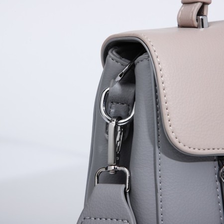 Magnet bag bag, external pocket, long belt, gray-blue color-4