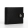 Male purse on a magnet, department for bills, cards, coins, black color