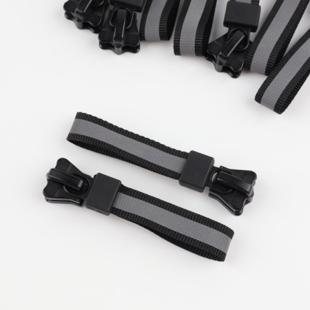 The castle automatic reflective for the zipper "Tractor", No. 8, 10 pcs, black color