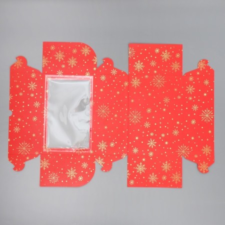 Box for cupcakes is folding with bilateral application "Happy New Year", 25 x 17 x 10 cm, new year-9