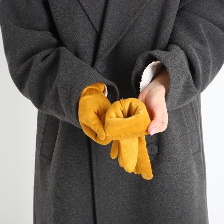 Gloves are female, dimensionless, without insulation, mustard color-5