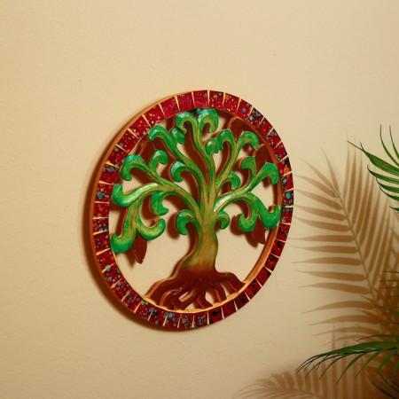 Panel wall "Tree of life" wood, glass 30 cm-1