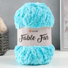 Пряжа "Fable Fur" 100% микрополиэстер 100м/100гр (975 бирюза)