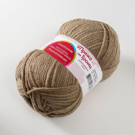Yarn "Moscow Region" 50% wool, 50% acrylic 250m/100g (274 gray-beige)-1