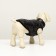 Dog jacket two -sided with print, size 16 (ds 36 cm, og 46 cm, Osh 35 cm), black
