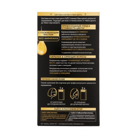 Syoss oleo intense hair dye, without ammonia, shade 2-10 black-chestnut-2