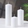 Set of candles - cylinders 3B1 (6x14 cm, 6x19 cm, 6x8.5 cm), white