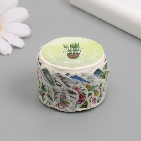 Stick Paper "Home flowers" 1.2 - 2.5 cm 100 pcs in a roll 11x8 cm-2