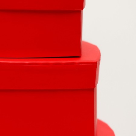 Set of boxes 3v1 hearts "Red" 21 x 19 x 9 - 15.5 x 14 x 6 cm-3