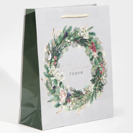 Laminated vertical "New Year's Wreath", ML 21 x 25 x 8 cm, New Year-1