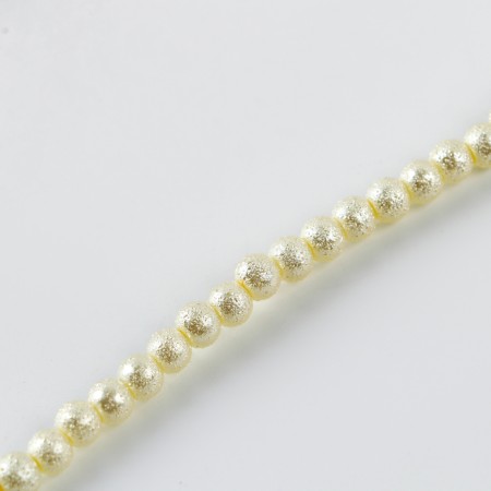 Glass beads, set 140 pcs., Size 1 pc. - 6 mm, white color-4