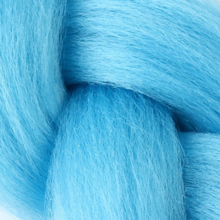 Zumba Kanecalon is monophonic, corrugated, 60 cm, 100 g, blue color (#ay32)-5
