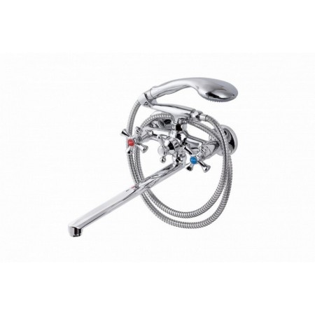 Fauzt FZS-421-54 bath mixer, two-wound, long spout, shower, chrome