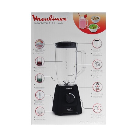 Blander Moulinex LM458810, stationary, 600 W, 2.8 l, 2 speeds, pulse mode, black 1043541-4