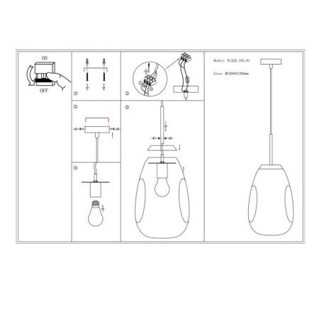 Suspension lamp ST LUCE. SL328.103.01. AEREO. 1x60 watts, E27, 22x22 cm, chromium color-9