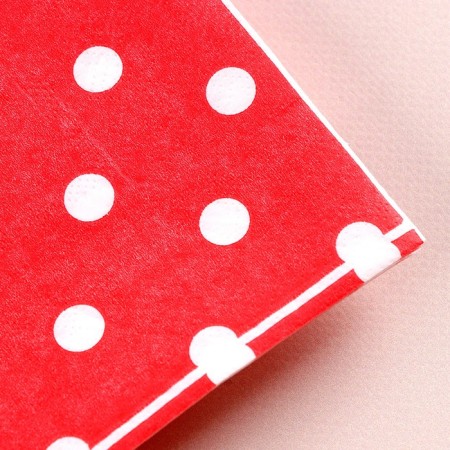 Paper “Peas” napkins, set 20 pcs., 33x33 cm, red color-1
