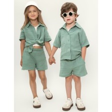 Костюм муслиновый детский Amarobaby Easy, рост 104 см, цвет мятный
