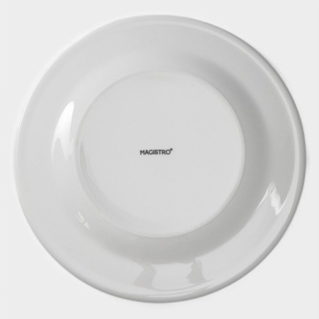 A set of plates of porcelain dining Magistro Basic Bistro, 6 objects: D = 22 cm, white color-4
