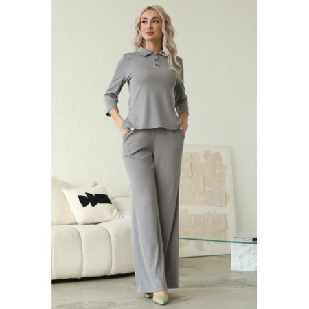 Female suit, size 54, gray color-6