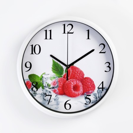 Wall clock, series: kitchen, "raspberries", discrete move D-24.5 cm