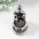 Ceramics candlestick for 1 candle "Buddha" d = 4 cm silver 8x11x22.5 cm