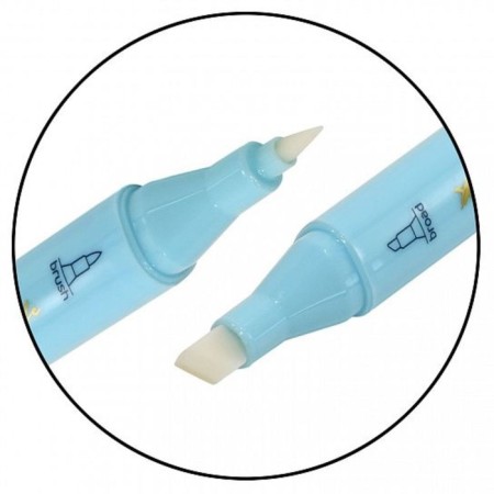 Lorex "Simple" art blender marker, bilateral, tip: brush (1.0 mm) and beveled (6.0 mm), alcohol-2