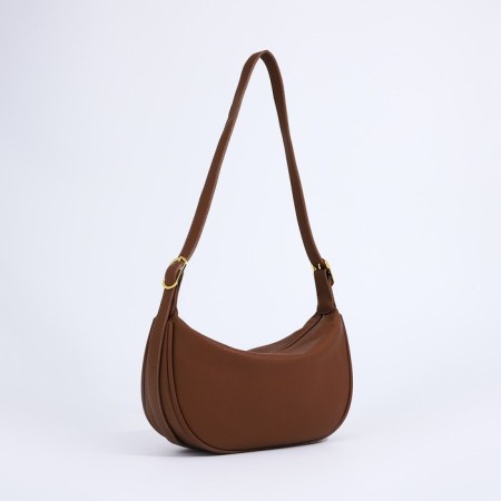 Baget bag with zipper, brown color-2