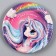 Disposable paper plate "unicorn" 18 cm, set 6 pieces