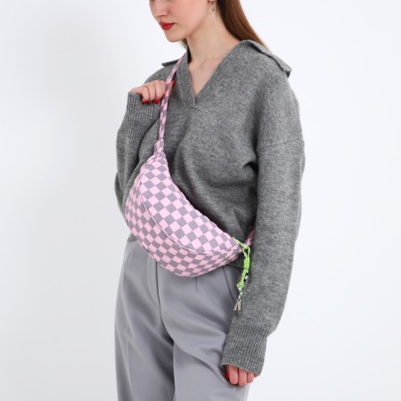 Women's bag over the shoulder, pink color 30*14*10 cm-7