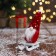 Soft toy "Santa Claus on the sled" sequins, 5x13 cm, red