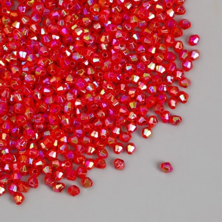 Beads for creativity Plastic "Rhombus Crystal Red Hologography" set 20 grams 0.4x0.4 cm-1