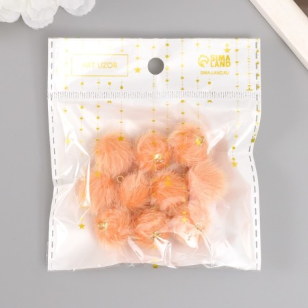 Decor for creativity Artificial fur "Ball" peach set 10 pcs, d = 2 cm-3