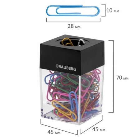 BRAUBERG interception dispenser, magnetic (colored paper clips: 100 pieces, 28 mm)-6