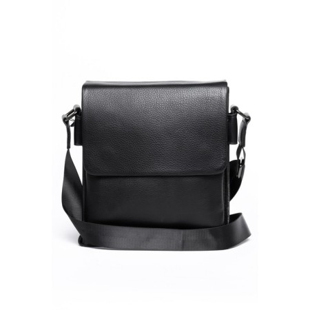 Bag Cross-Body Men, genuine leather, de-gosa black, 22x6x25 cm-2