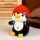 Soft toy "Penguin", in a red hat, mix