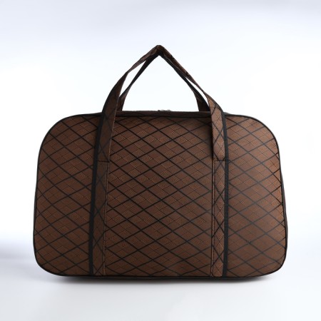 Road bag with lightning, external pocket, long belt, brown color-1