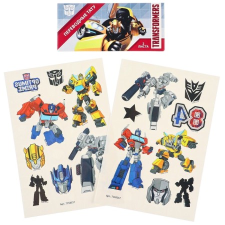 Children's tattoos translated tratsformers 2 sheets