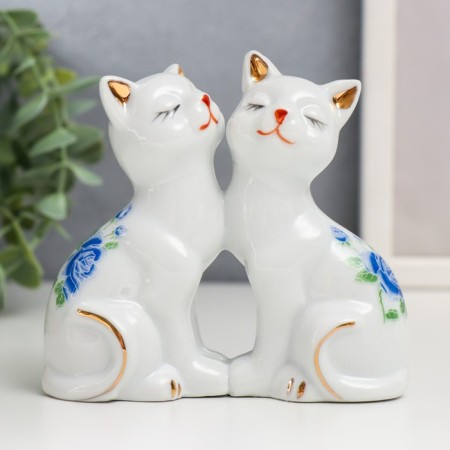 Souvenir ceramics "2 kitten in a flower" 9.5x4.5x10.6 cm