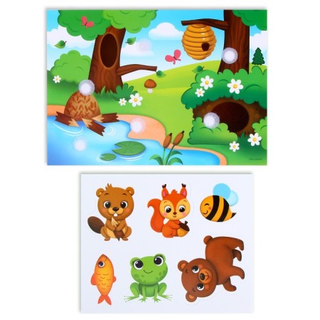 Velcro game "Who lives where?" With soft details-2