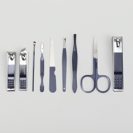 Manicure set, 9 items, in case, blue color-1