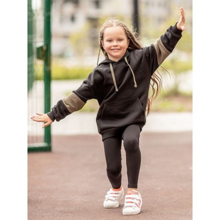 Leggings for girls, height 170 cm, black color