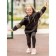 Leggings for girls, height 170 cm, black color