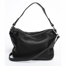 Bag Cross-Body Women's, genuine leather, Ludor black, 21x8x14 cm