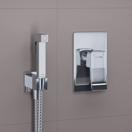 Fixer for the bidet Wasserkraft A106156, with a hygienic shower, a hose 100 cm, brass, chrome
