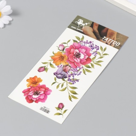 Tattoo on the body color "blossomed buds" 10x20.5 cm-1