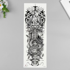 Black Buddha and Snake Tattoo Tattoo 48x17 cm