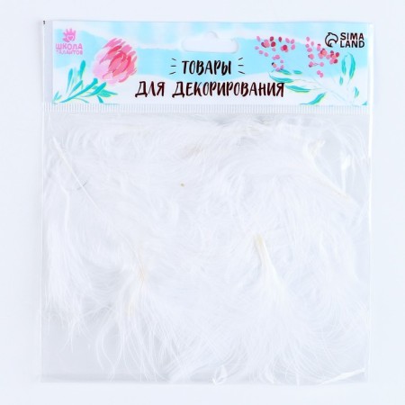 A set of feathers for decor 10 pcs., Size 1 pcs: 7 × 7 cm, white color-1