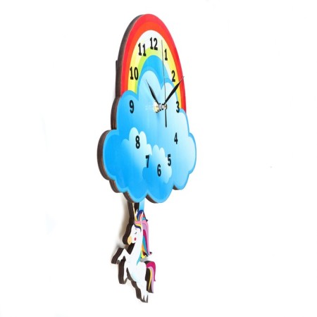 Watching clock, series: children's, "Rainbow", with a pendulum, 31 x 29 cm-1